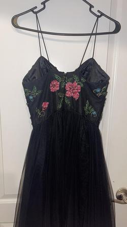 Sherri Hill Black Tie Size 8 Floor Length Spaghetti Strap A-line Dress on Queenly
