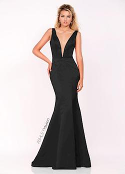 Style 1183 Ashley Lauren Black Size 6 Tall Height Mermaid Dress on Queenly