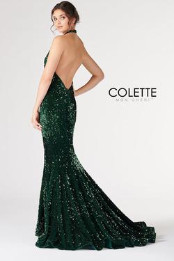 Style 19890 Colette Green Size 8 Holiday Tall Height Side slit Dress on Queenly