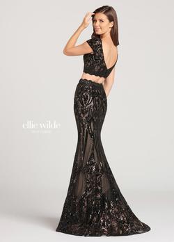Style 118170 Ellie Wilde Black Size 6 Tall Height Mermaid Dress on Queenly