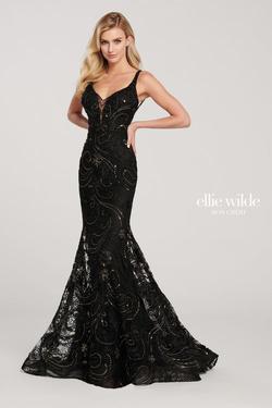 Style 119083 Ellie Wilde Black Size 18 Tall Height Mermaid Dress on Queenly