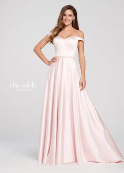 Style 119053 Ellie Wilde Pink Size 14 Tall Height Side slit Dress on Queenly