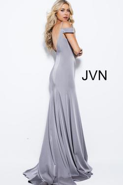 Style 57297 Jovani Silver Size 4 Tall Height Mermaid Dress on Queenly