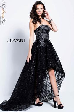 Style 55733 Jovani Black Size 8 Tall Height Cocktail Dress on Queenly