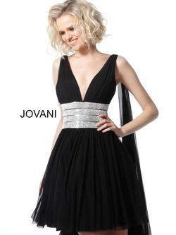 Style 2114 Jovani Black Size 4 Tall Height Cocktail Dress on Queenly
