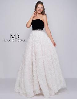Style 67684 Mac Duggal White Size 8 Tall Height Black Ball gown on Queenly