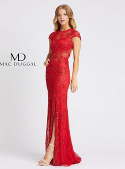 Style 1903 Mac Duggal Red Size 4 Holiday Tall Height Side slit Dress on Queenly