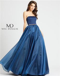 Style 25943 Mac Duggal Blue Size 8 Tall Height Ball gown on Queenly