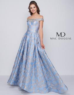 Style 66782 Mac Duggal Blue Size 8 Tall Height Ball gown on Queenly