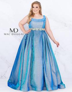 Style 66817 Mac Duggal Blue Size 14 Tall Height Ball gown on Queenly