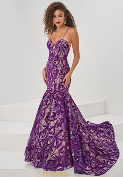 Style 14076 Panoply Purple Size 8 Tall Height Nude Mermaid Dress on Queenly
