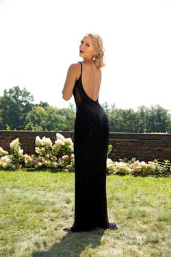 Style 3207 Primavera Silver Size 6 Holiday Tall Height Side slit Dress on Queenly