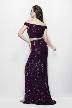 Style 3095 Primavera Purple Size 6 Tall Height Side slit Dress on Queenly