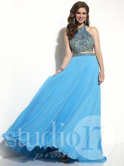 Style 12601 Studio 17 Blue Size 8 Tall Height Ball gown on Queenly