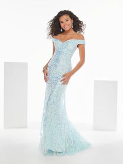 Style 46248 Tiffany Designs Blue Size 8 Tall Height Mermaid Dress on Queenly