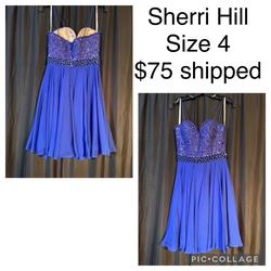 Sherri Hill Royal Blue Size 4 Cocktail Dress on Queenly