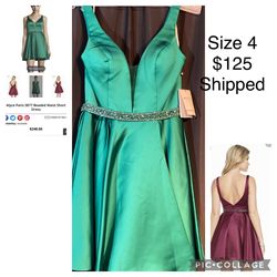 Alyce Green Size 4 Emerald A-line Dress on Queenly