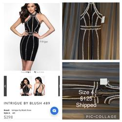 Intrigue by Blush Black Size 4 Midi $300 Cocktail Dress on Queenly