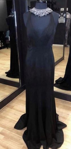 Jovani Black Size 10 Floor Length Sequin Mermaid Dress on Queenly