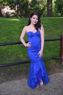 Jessica McClintock Blue Size 4 Prom Mermaid Dress on Queenly
