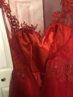 Mac Duggal Red Size 2 Pageant Sheer Prom Straight Dress on Queenly