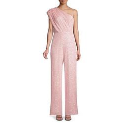 Jay Godfrey Pink Size 2 Sequin Short Height One Shoulder Jumpsuit Dress on Queenly