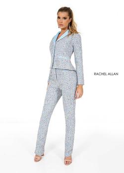 Style 50046 Rachel Allan Blue Size 6 Interview Tall Height Jumpsuit Dress on Queenly