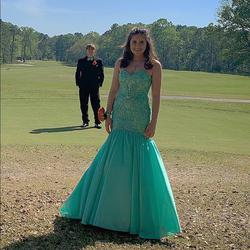 Sherri Hill Blue Size 2 Strapless Prom Mermaid Dress on Queenly