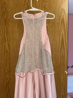 La Femme Pink Size 10 Jersey Sheer Straight Dress on Queenly