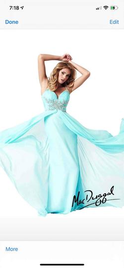Mac Duggal Blue Size 14 Pageant Prom Straight Dress on Queenly