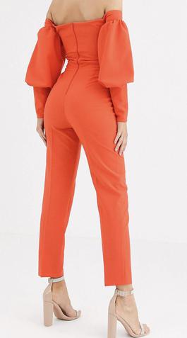 ASOS Orange Size 0 Black Tie Jumpsuit Dress on Queenly