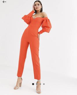 ASOS Orange Size 0 Black Tie Jumpsuit Dress on Queenly