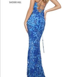 Sherri Hill Blue Size 00 Strapless Corset Prom Straight Dress on Queenly