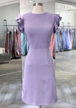 Ashley Lauren Purple Size 6 Interview Midi Cocktail Dress on Queenly