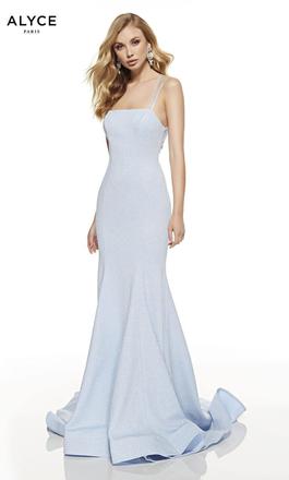 Style 60692 Alyce Paris Blue Size 6 Tall Height Sorority Formal Mermaid Dress on Queenly