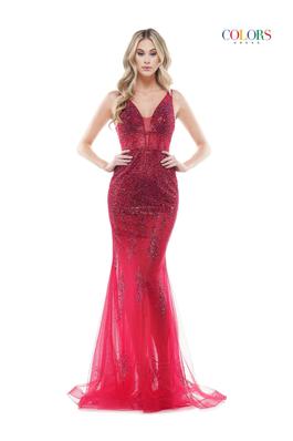 Style 2563 Colors Red Size 6 Cut Out Sheer Burgundy Prom Mermaid Dress on Queenly