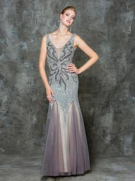 Style G697 Colors Silver Size 6 Tall Height Tulle Mermaid Dress on Queenly