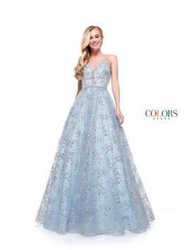Style 2288 Colors Blue Size 4 Spaghetti Strap Prom Ball gown on Queenly