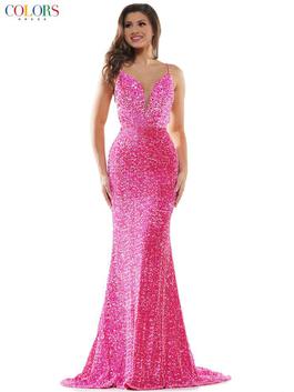 Style 2459 Colors Hot Pink Size 8 Prom Cut Out Mermaid Dress on Queenly