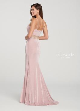 Style EW119171 Ellie Wilde Pink Size 6 Spaghetti Strap Prom Side slit Dress on Queenly