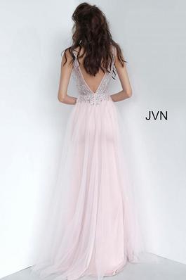 Style JVN02253 Jovani Pink Size 14 Tall Height Train Overskirt Prom Mermaid Dress on Queenly