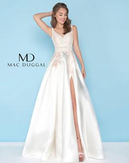 Style 48630 Mac Duggal White Size 8 Pageant Side slit Dress on Queenly