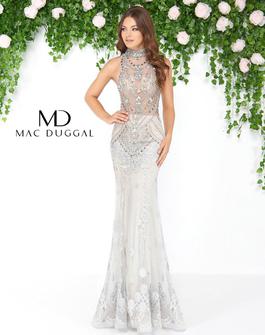 Style 50426 Mac Duggal Silver Size 8 Prom Mermaid Dress on Queenly