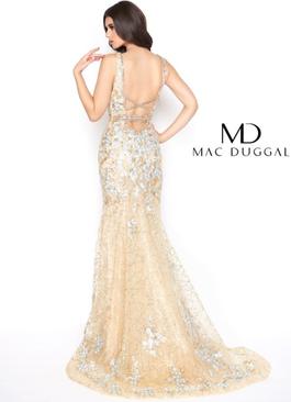 Style 50416 Mac Duggal Gold Size 12 Tall Height Embroidery Mermaid Dress on Queenly