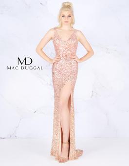 Style 4834 Mac Duggal Pink Size 12 Rose Gold Side slit Dress on Queenly