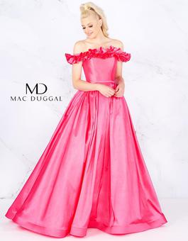 Style 66723 Mac Duggal Hot Pink Size 14 Plus Size Floor Length Tall Height Ball gown on Queenly