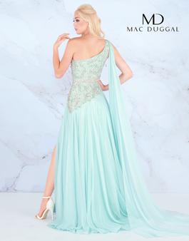 Style 66846 Mac Duggal Green Size 10 Tall Height One Shoulder Prom Side slit Dress on Queenly