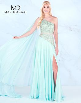 Style 66846 Mac Duggal Green Size 10 Mint Tall Height Side slit Dress on Queenly
