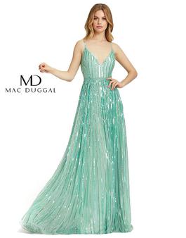 Style 4961 Mac Duggal Light Green Size 10 Spaghetti Strap Prom A-line Dress on Queenly