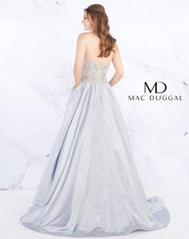 Style 66700 Mac Duggal Silver Size 2 Strapless Square Neck Prom Ball gown on Queenly